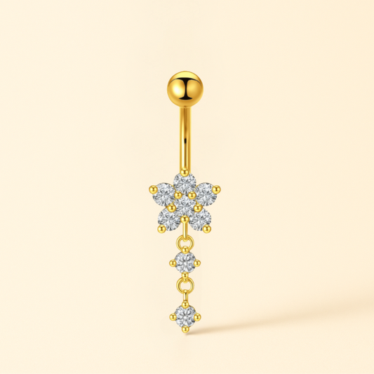 Piercing Nombril Fleur CZ • Titane