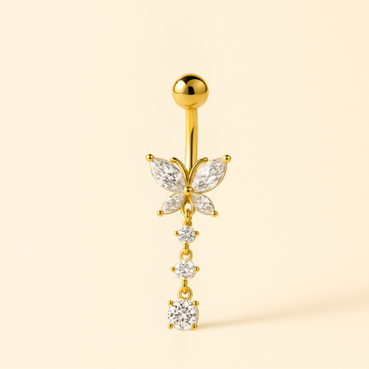 Bijou Nombril Titane • Papillon CZ Pendentif