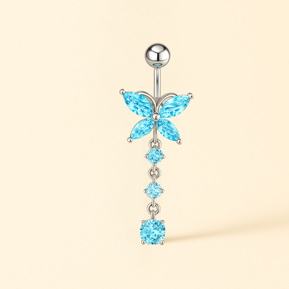 Piercing Nombril Papillon Rose • Titane