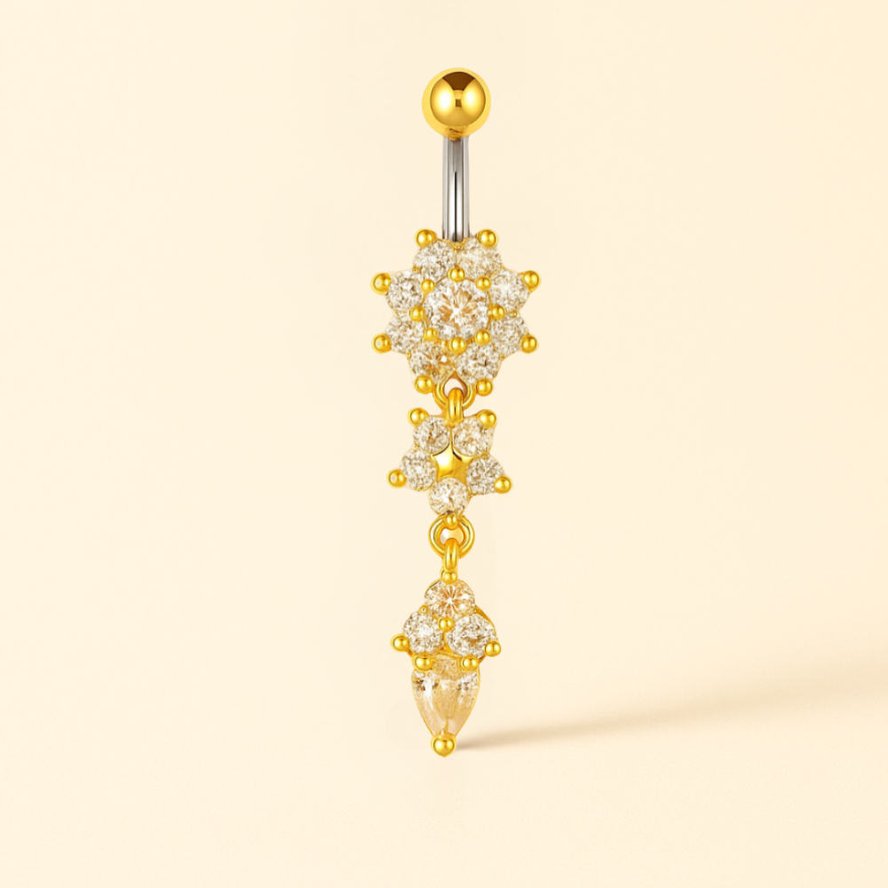 Piercing Nombril Triple Fleur • Acier chiurgical