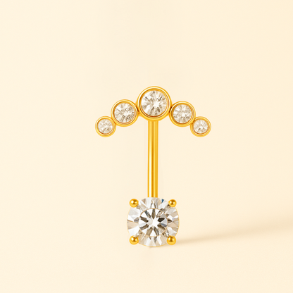 Piercing Nombril Barrette • Zircone & Éclat Brillant