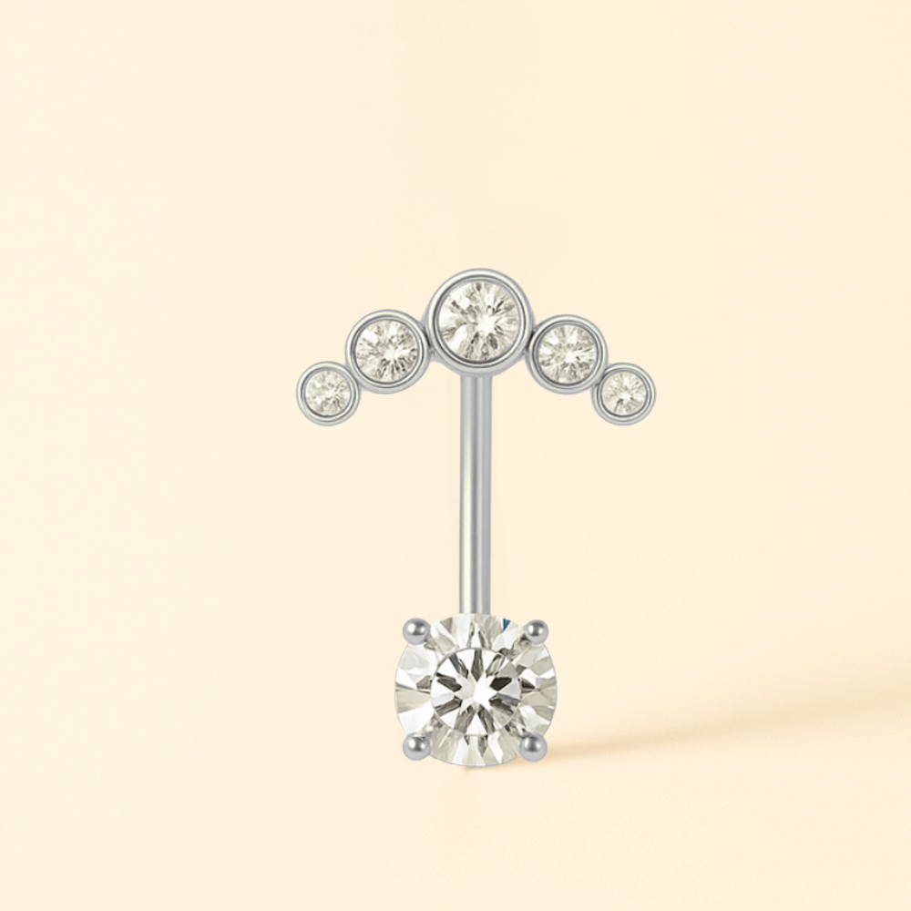 Piercing Nombril Barrette • Zircone & Éclat Brillant