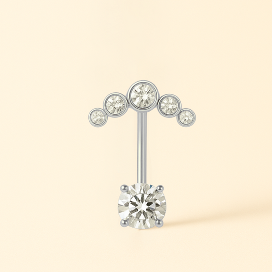 Piercing Nombril Barrette • Zircone & Éclat Brillant