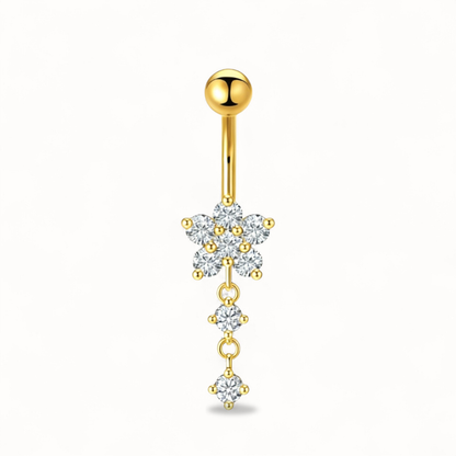 Piercing Nombril Fleur CZ • Titane