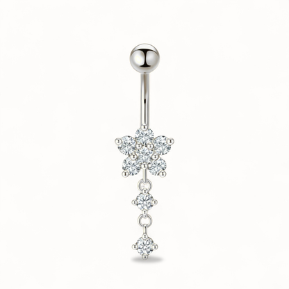 Piercing Nombril Fleur CZ • Titane