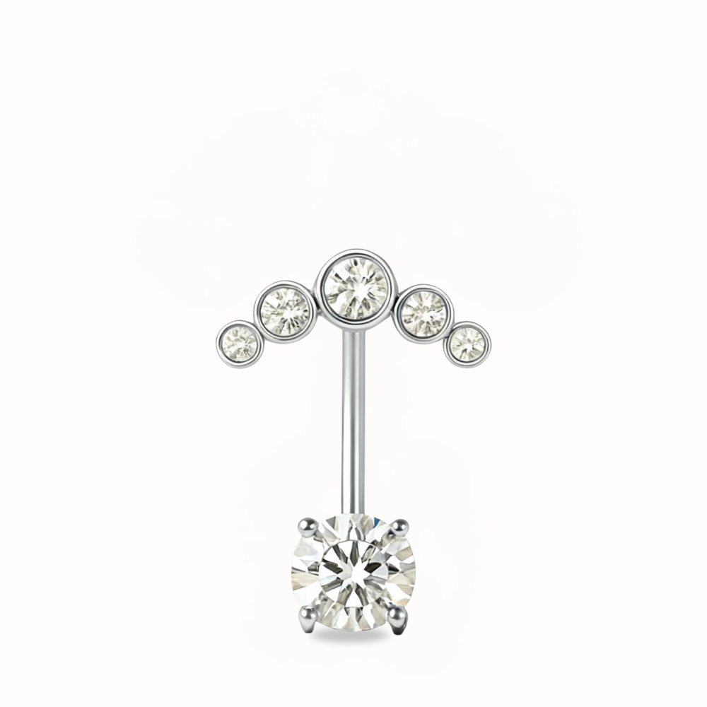 Piercing Nombril Barrette • Zircone & Éclat Brillant