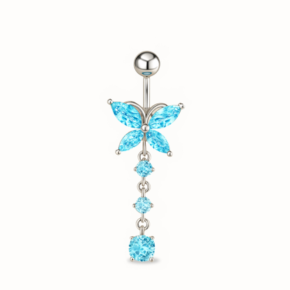 Piercing Nombril Papillon Rose • Titane