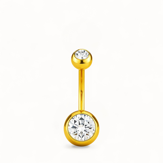 Piercing Nombril Double CZ • Titane