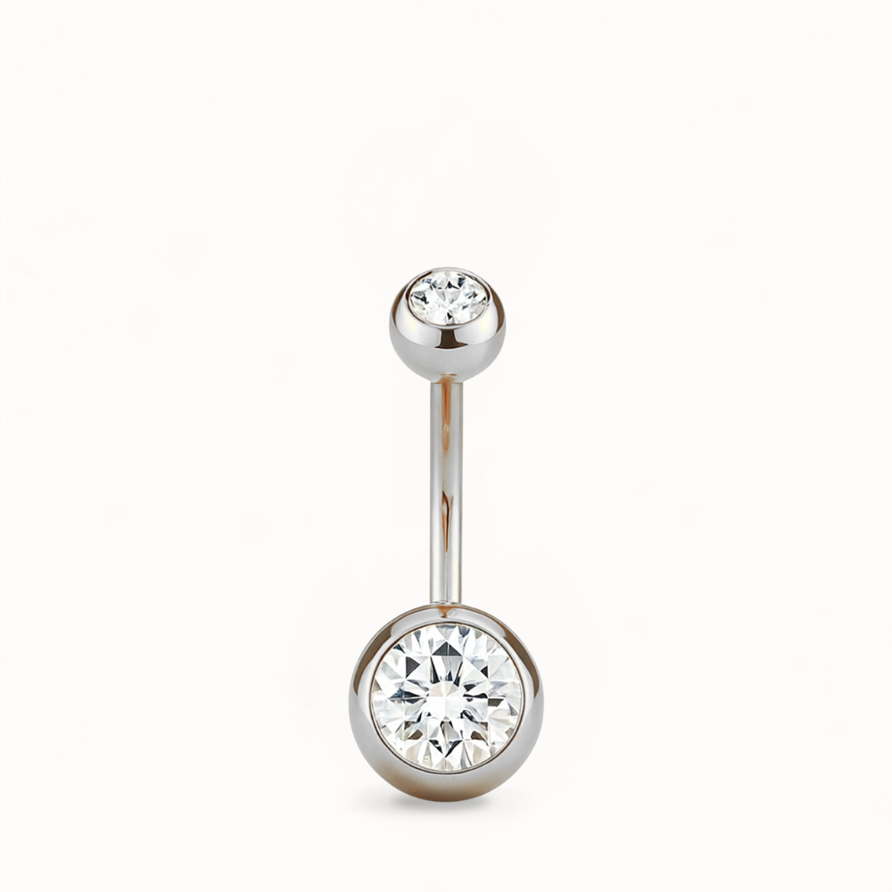 Piercing Nombril Double CZ • Titane