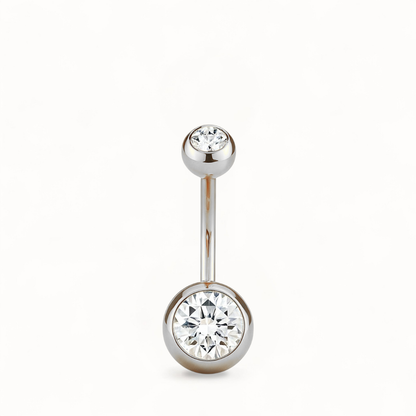 Piercing Nombril Double CZ • Titane