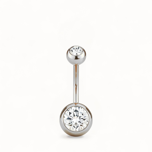 Piercing Nombril Double CZ • Titane