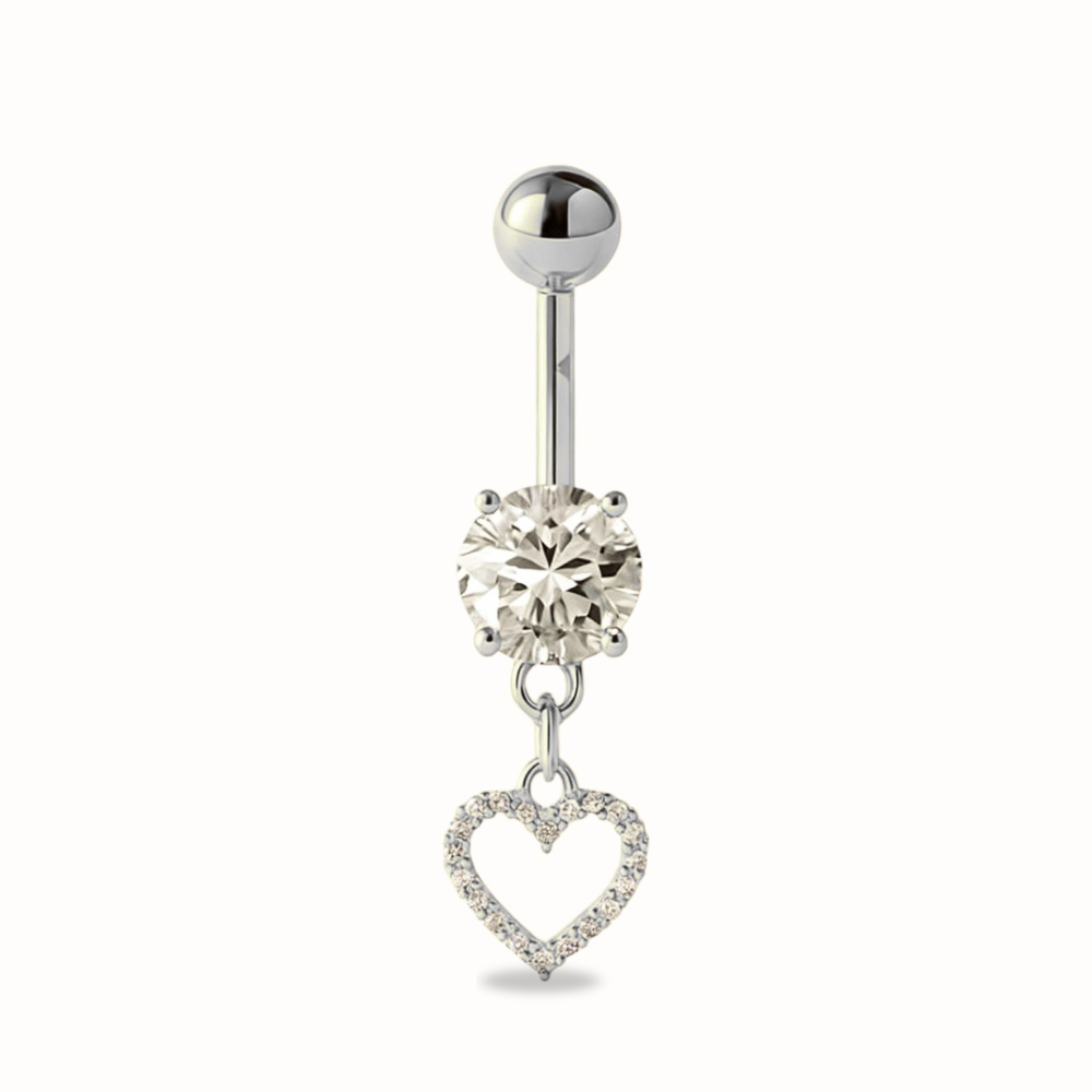 Piercing Nombril Cœur • Titane • Charm