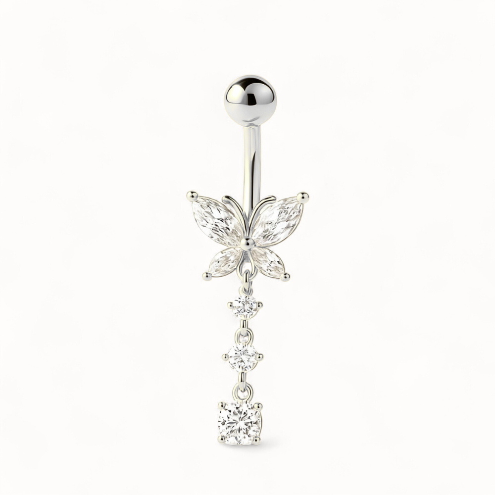 Bijou Nombril Titane • Papillon CZ Pendentif