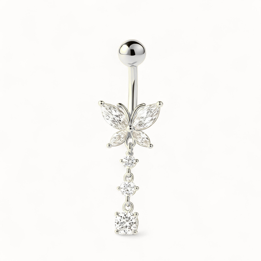 Bijou Nombril Titane • Papillon CZ Pendentif