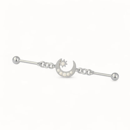Piercing Industriel Lune • Titane • Barbell Chic