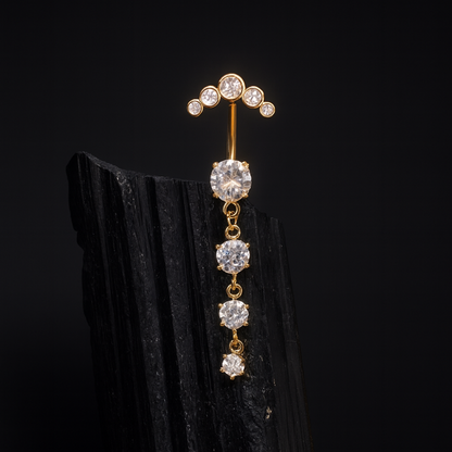 Piercing Nombril Élégant en Acier chiurgical & Zircone