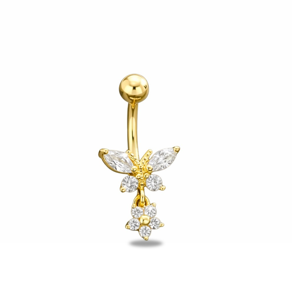 Piercing Nombril Papillon Zircon