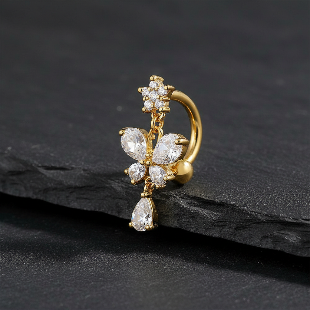 Piercing Nombril Papillon • Titane Élégant