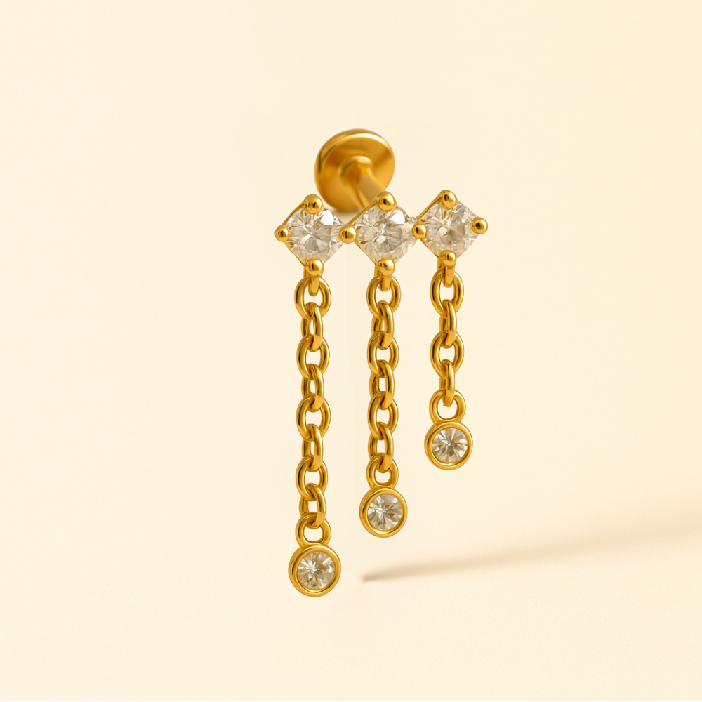 Piercing Hélix Chaîne • Rook Élégant 18k