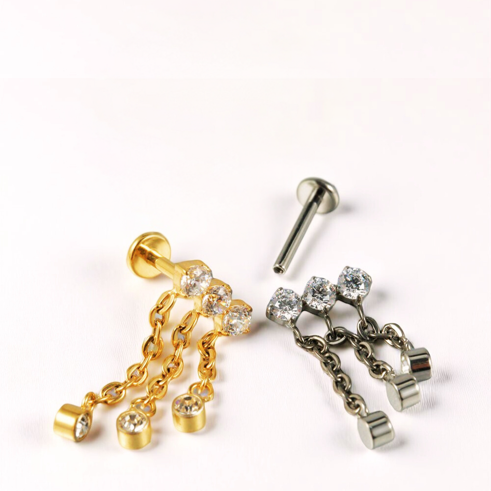 Piercing Hélix Chaîne • Rook Élégant 18k