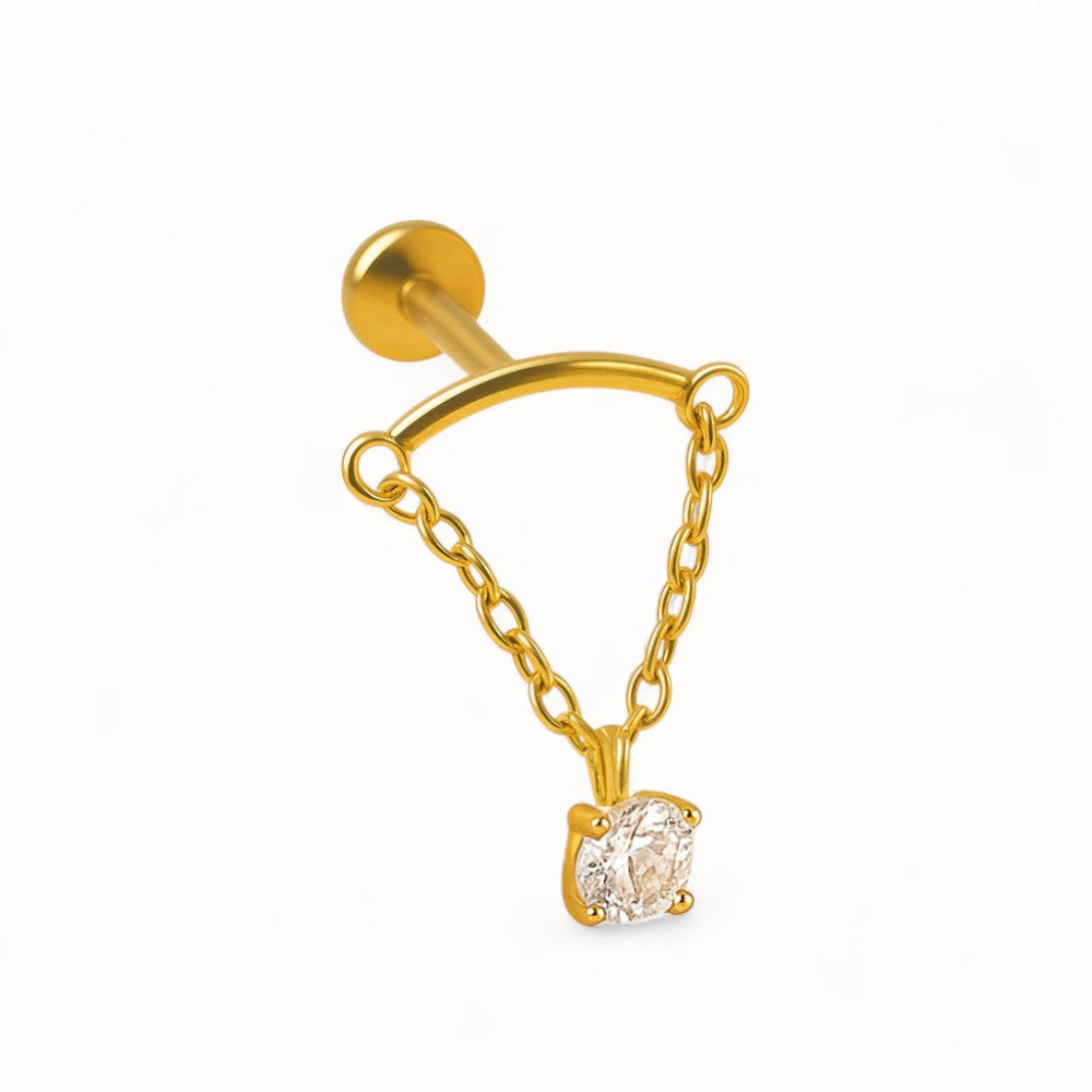 Piercing Hélix Or 18k • Chaîne Pendante Fine