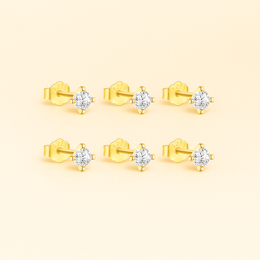 Ensemble 6 Clous d'Oreille • Or 18K