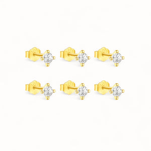 Ensemble 6 Clous d'Oreille • Or 18K