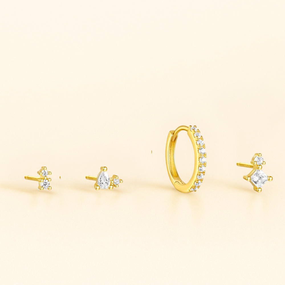 Piercings 18k Or 4pcs • Mix Lobe Hélix