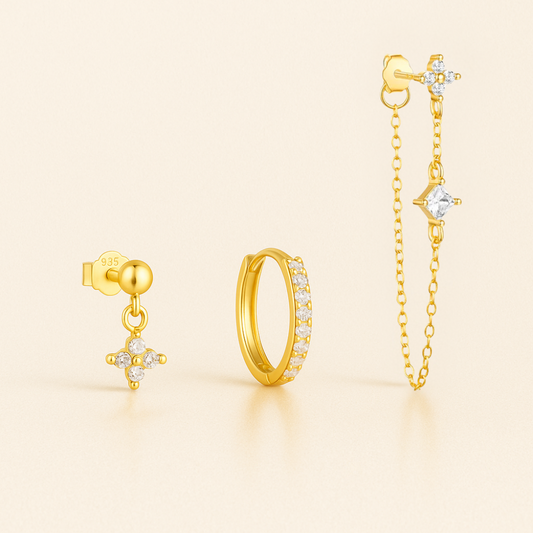 Set Piercings Gold • Pendants Élégants