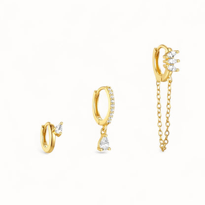 Piercing oreilles 3 hoops • Lobe & Conch