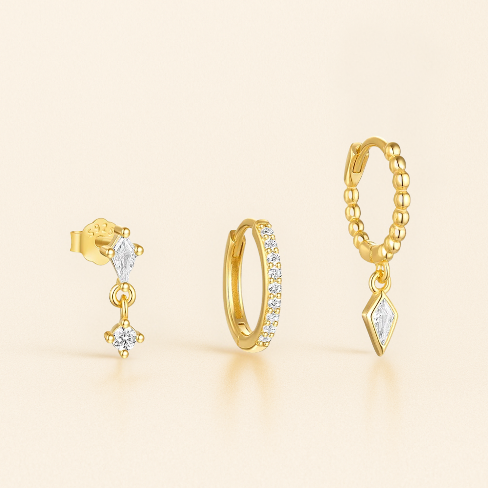 Set Piercings Or 3pcs • Style Minimaliste